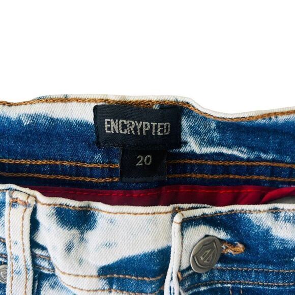 Encrypted Barbados Distressed Skinny Fit Ice Wash Paint Jeans E824583-IW Youth 2 - Picture 3 of 13